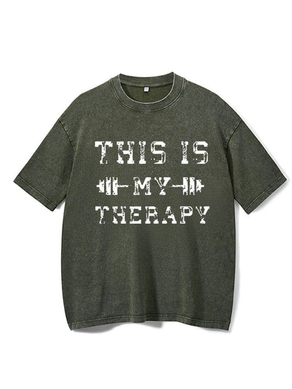 Ceci est ma thérapie : t-shirt de sport délavé - Gymfit