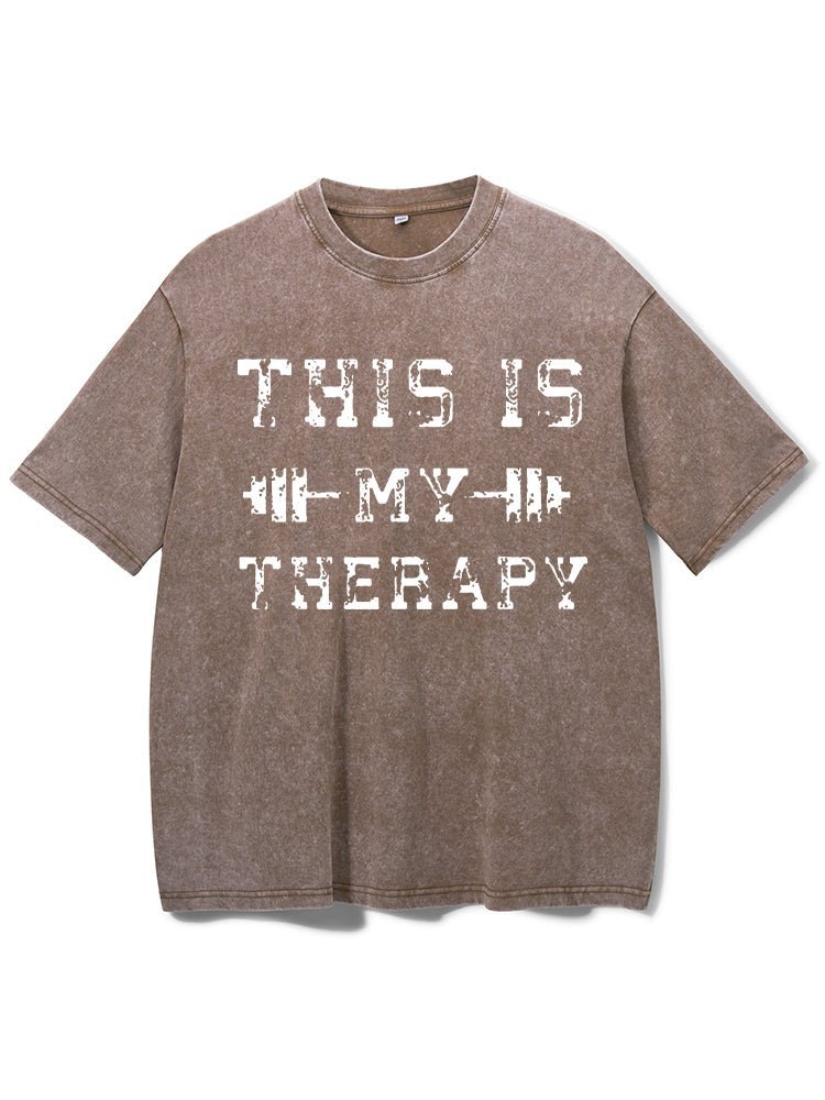Ce t-shirt de gym délavé est ma thérapie - Gymfit