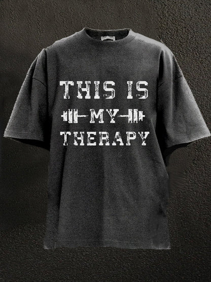 Ceci est mon t-shirt de sport délavé « ma thérapie » - Gymfit