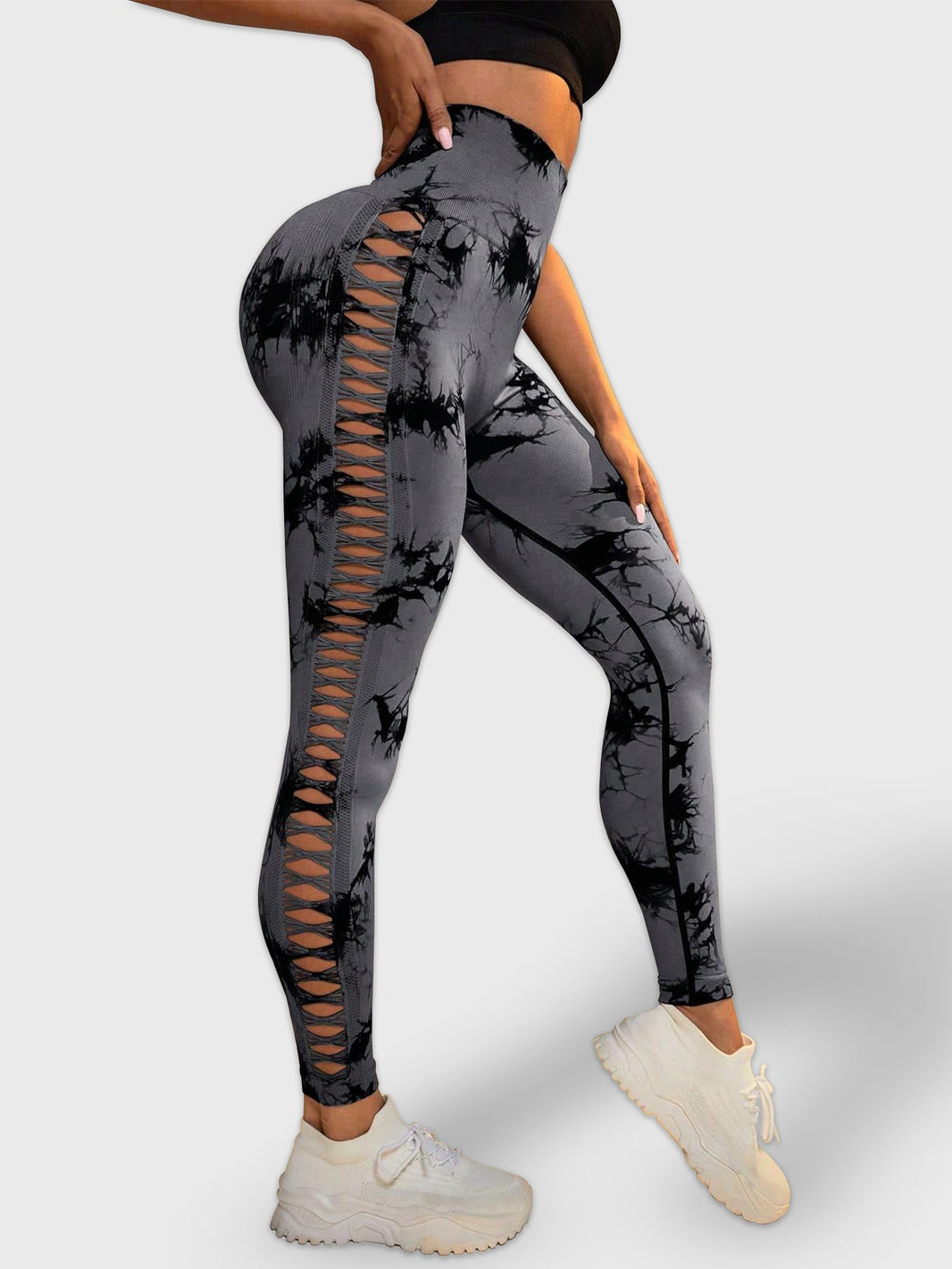Tie - dye Raw Seamless Leggings - Gymfit