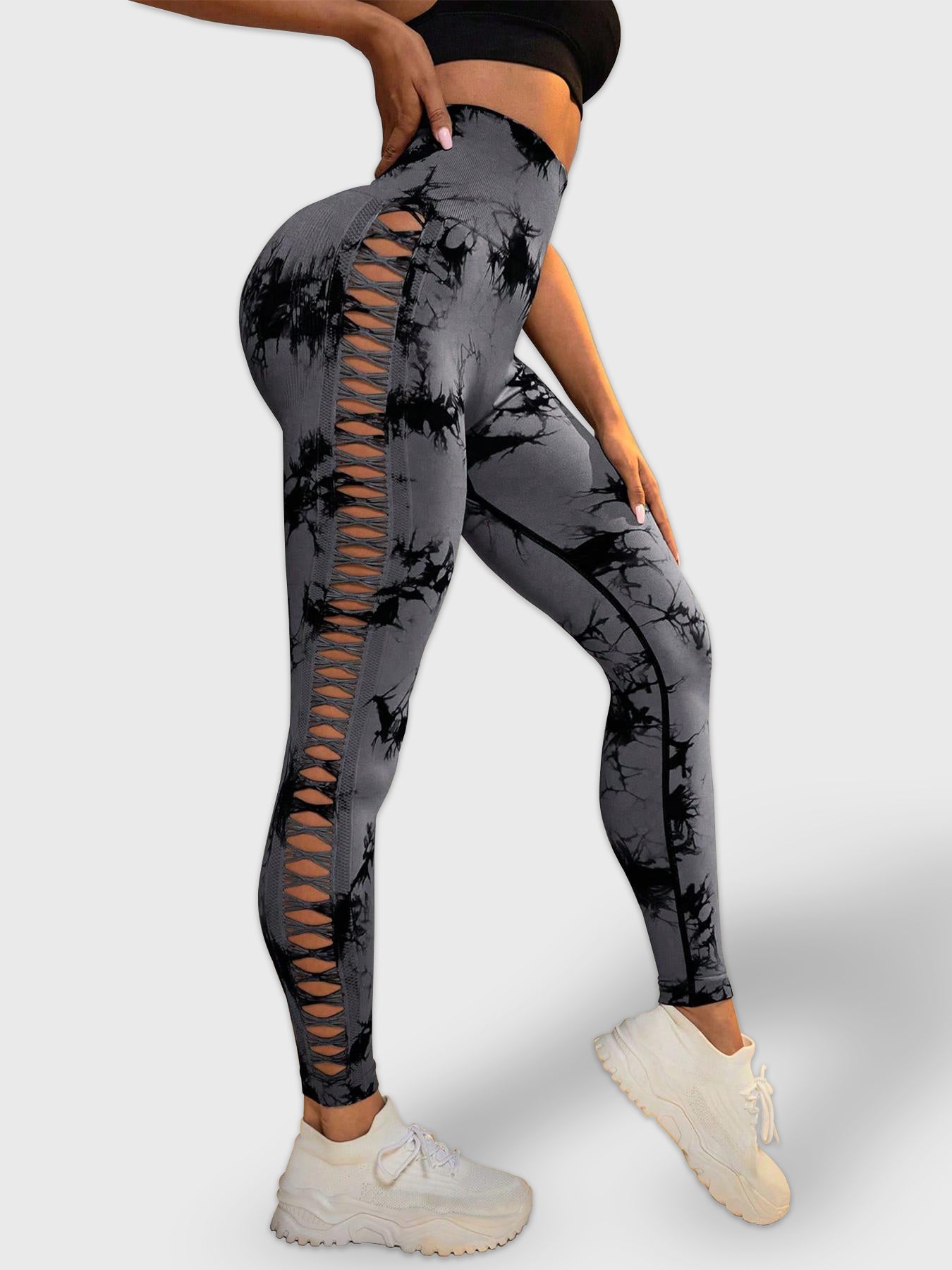 Tie - dye Raw Seamless Leggings - Gymfit