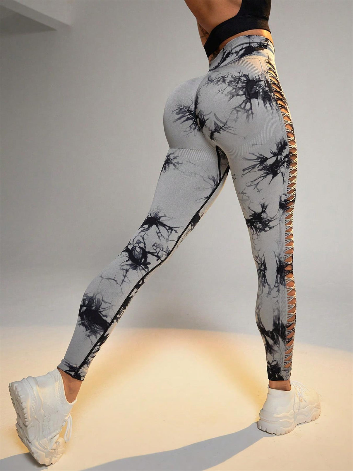 Tie - dye Raw Seamless Leggings - Gymfit
