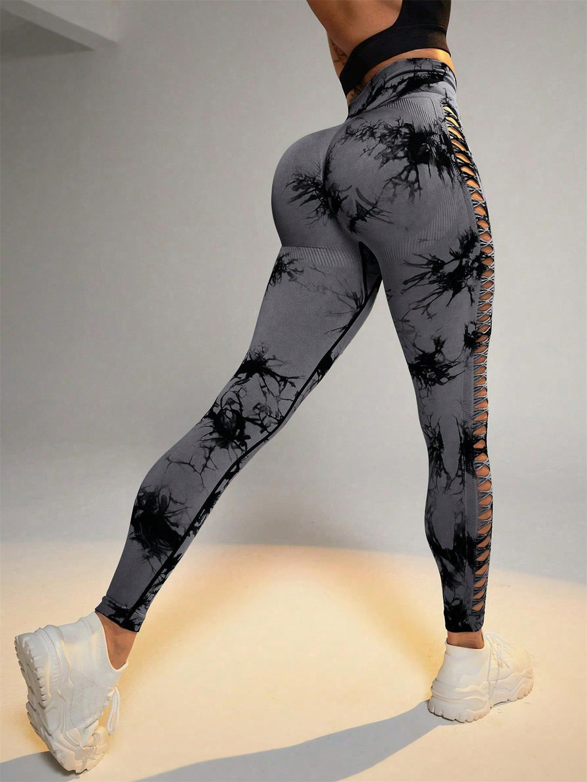Tie - dye Raw Seamless Leggings - Gymfit