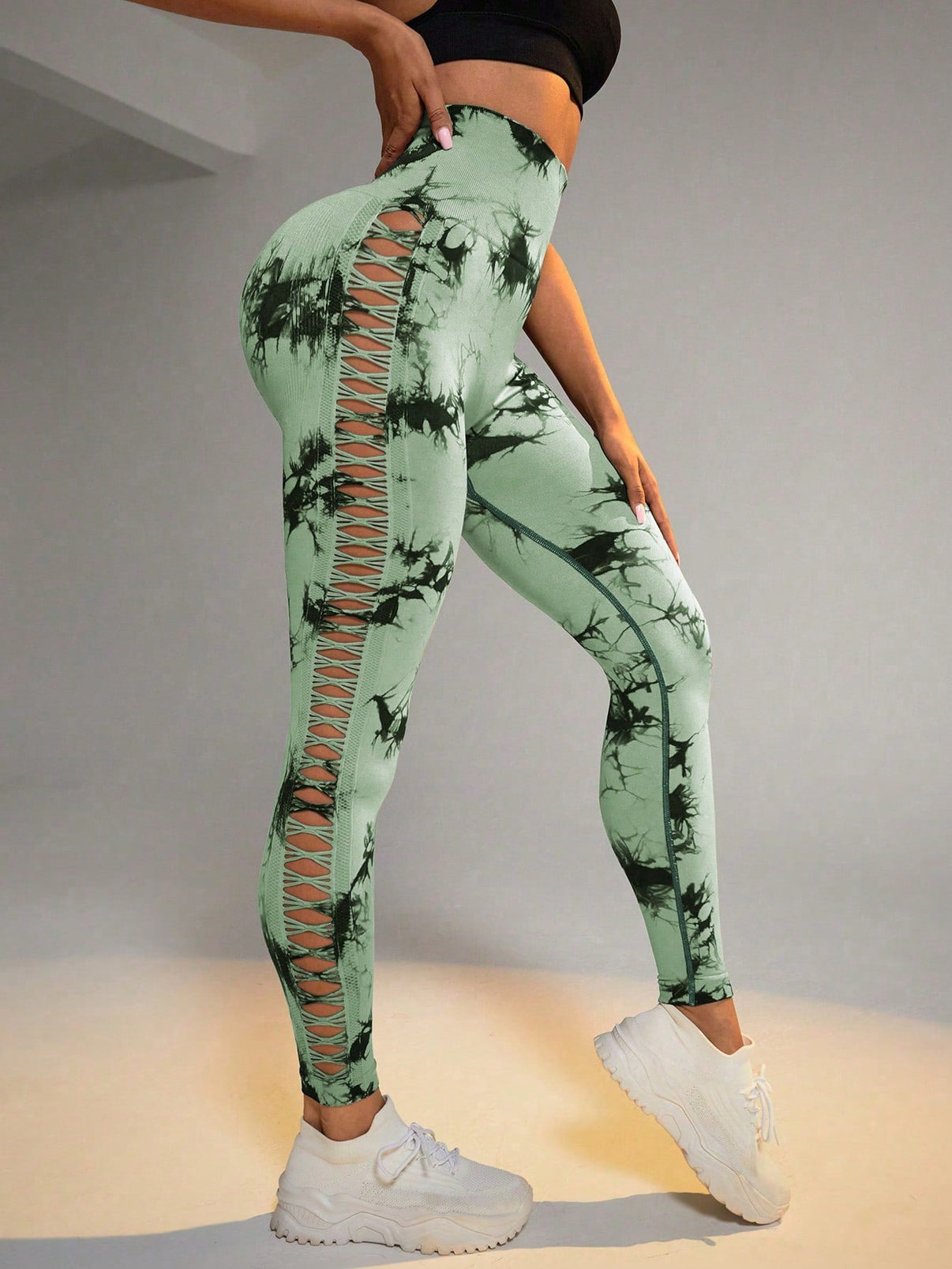 Tie - dye Raw Seamless Leggings - Gymfit