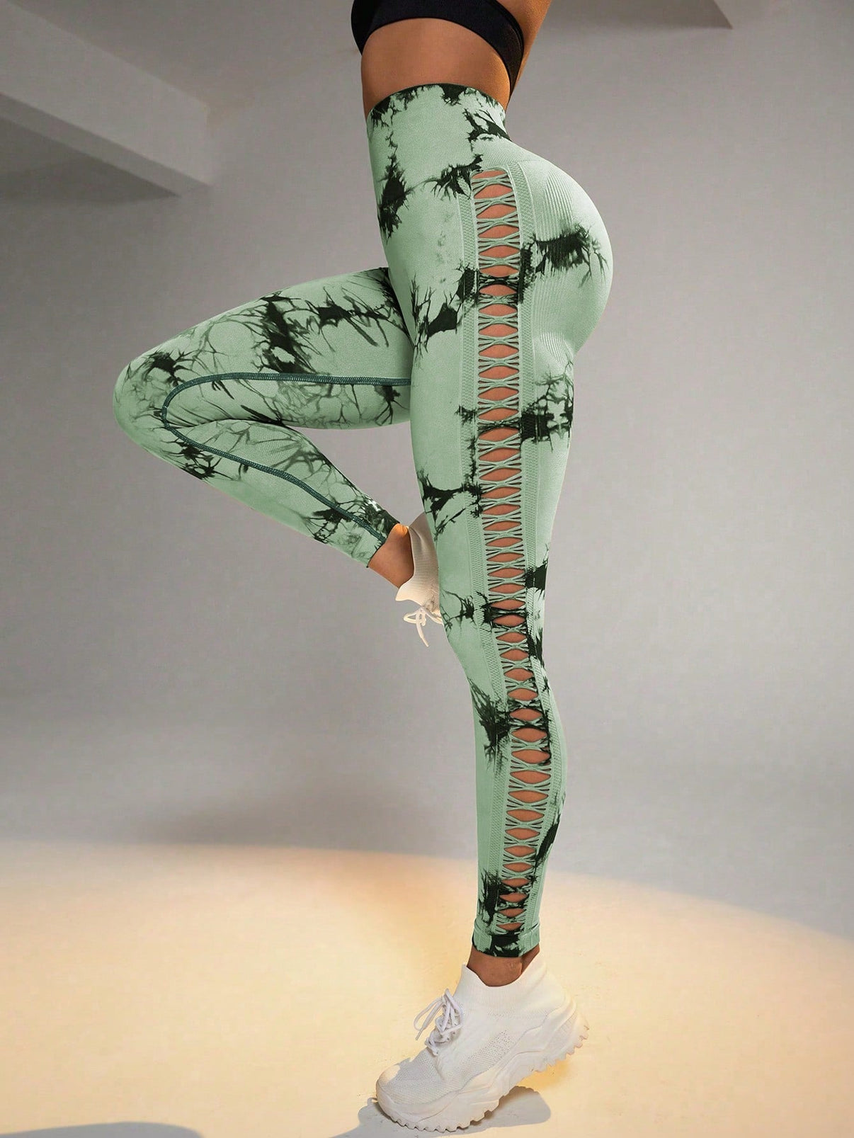 Tie - dye Raw Seamless Leggings - Gymfit
