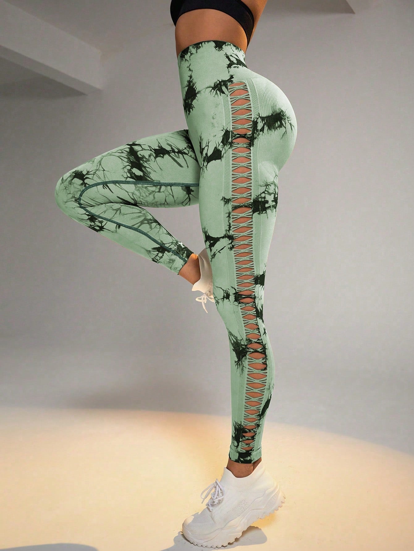 Tie - dye Raw Seamless Leggings - Gymfit
