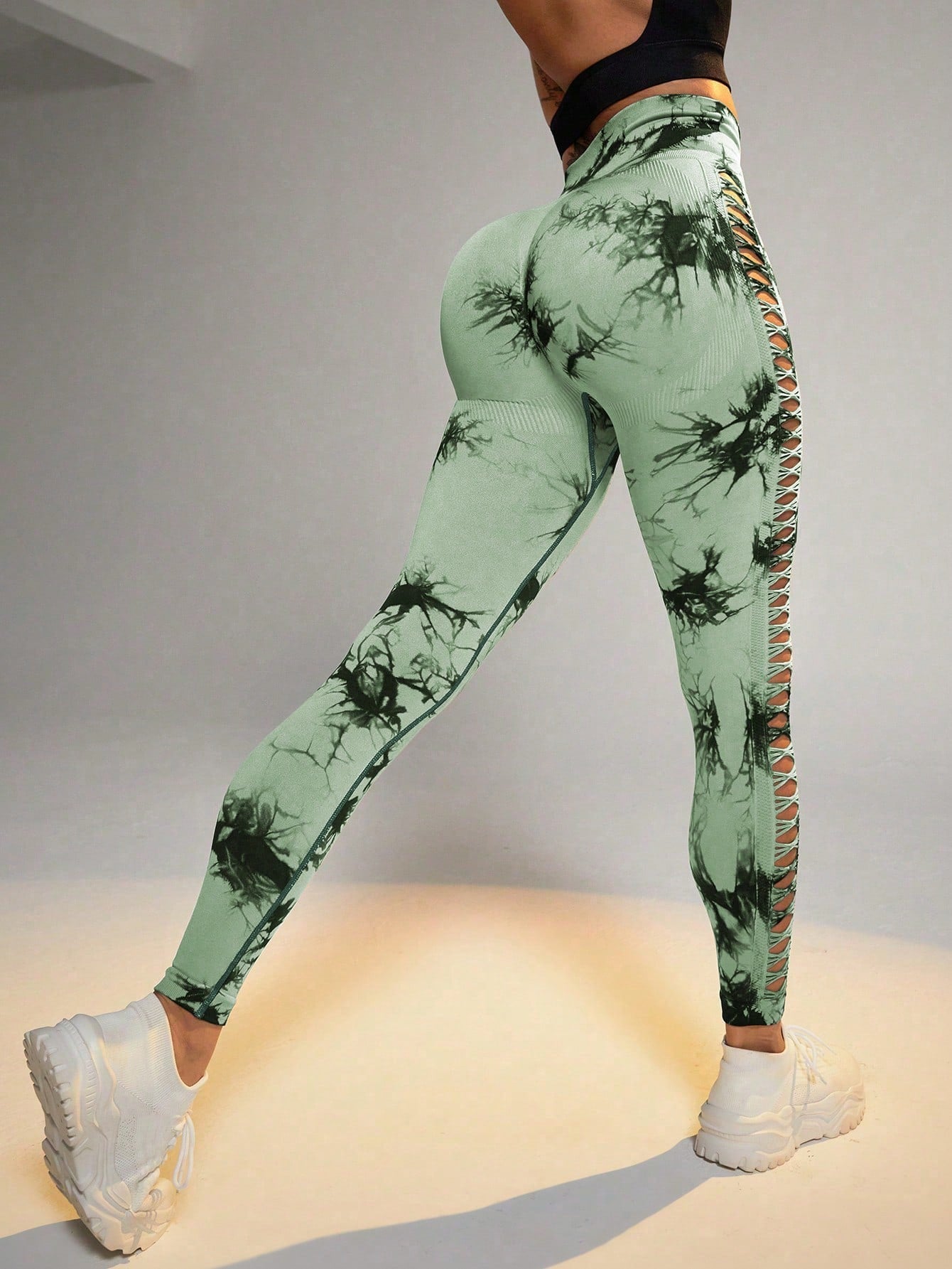 Tie - dye Raw Seamless Leggings - Gymfit