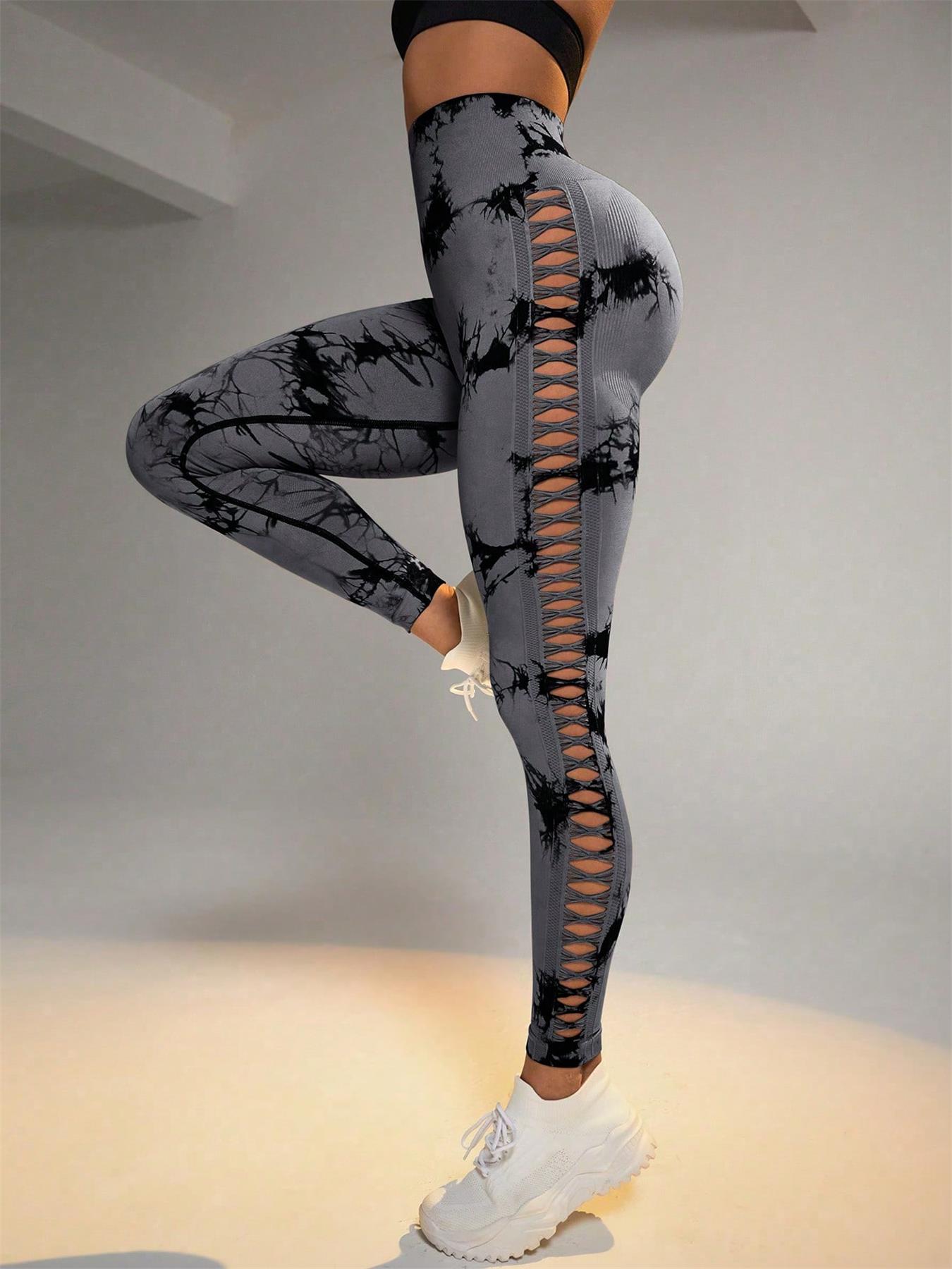 Tie - dye Raw Seamless Leggings - Gymfit