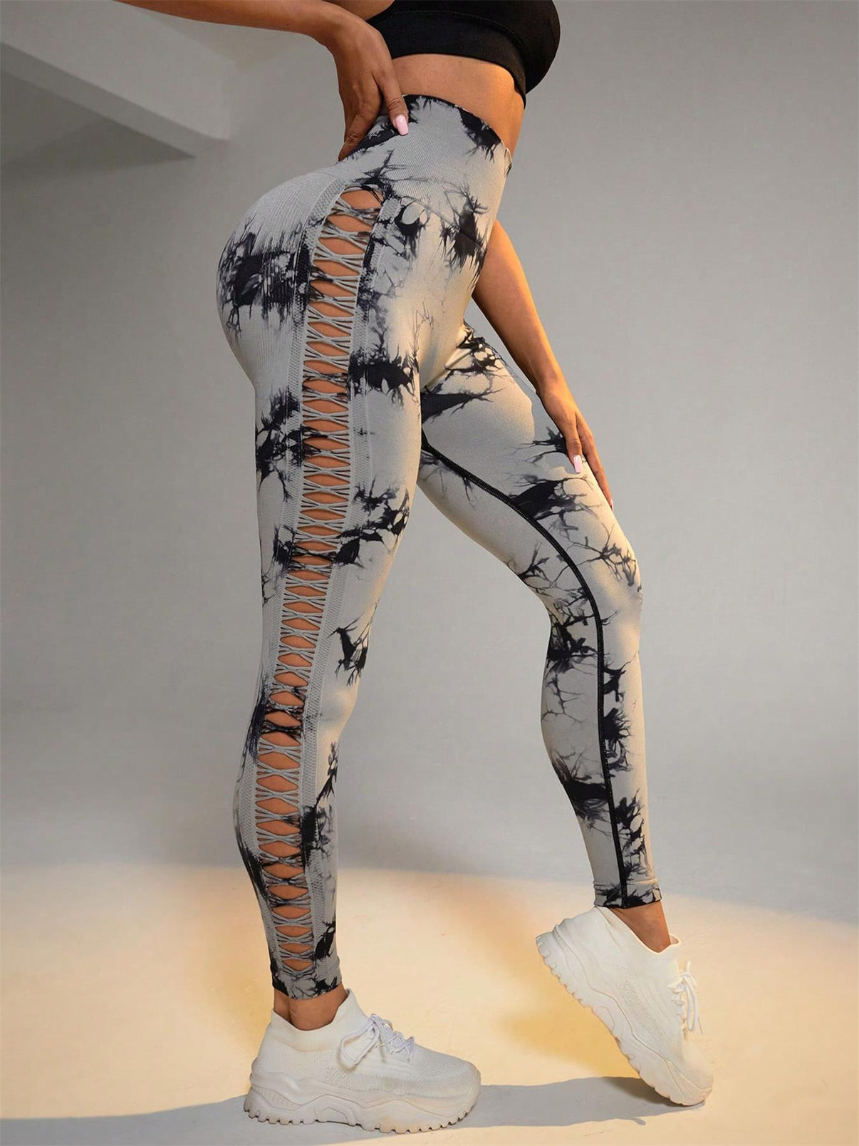 Tie - dye Raw Seamless Leggings - Gymfit