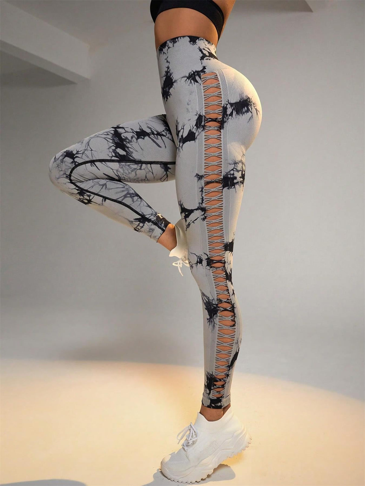 Tie - dye Raw Seamless Leggings - Gymfit