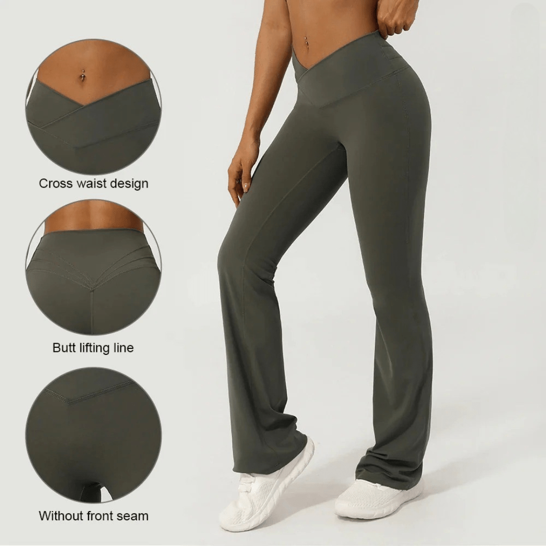 V - Legging évasé à taille croisée - Gymfit