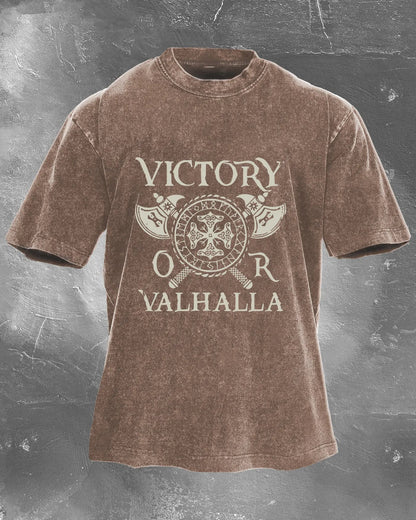 T-shirt délavé VICTORY OR VALHALLA - Gymfit