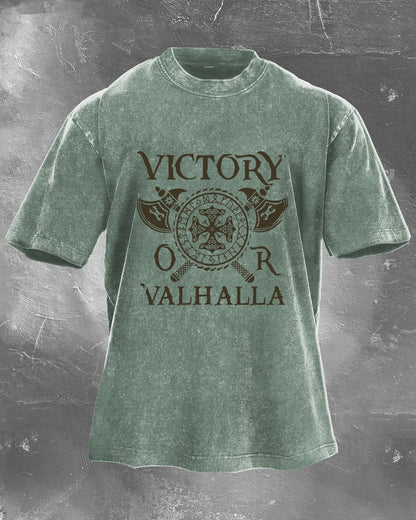 VICTOIRE OU VALHALLA T-SHIRT DÉLAVÉ - Gymfit