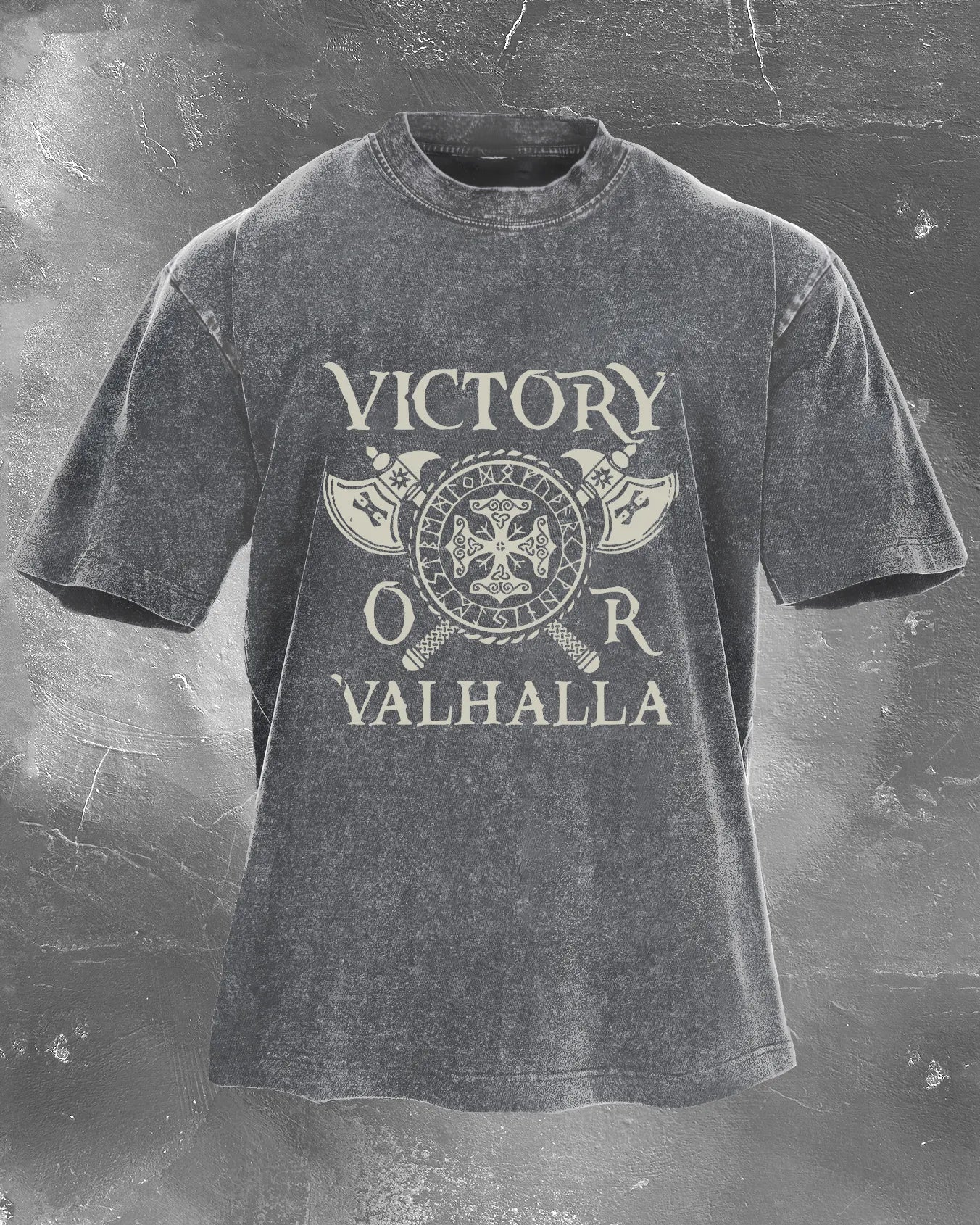 VICTOIRE OU VALHALLA T-SHIRT DÉLAVÉ - Gymfit