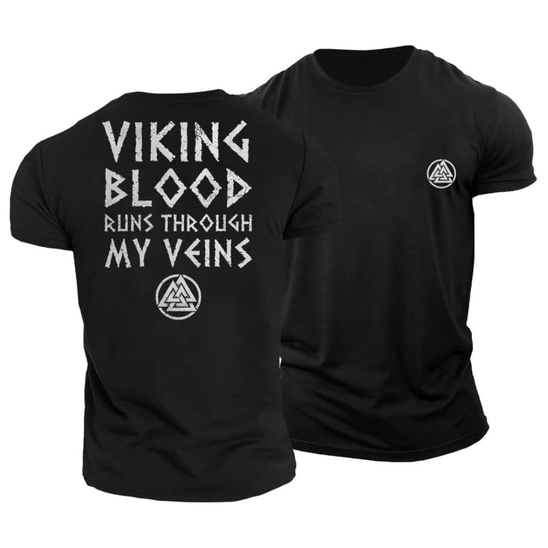 T-shirt Viking Blood Runs Through My Veins - Gymfit