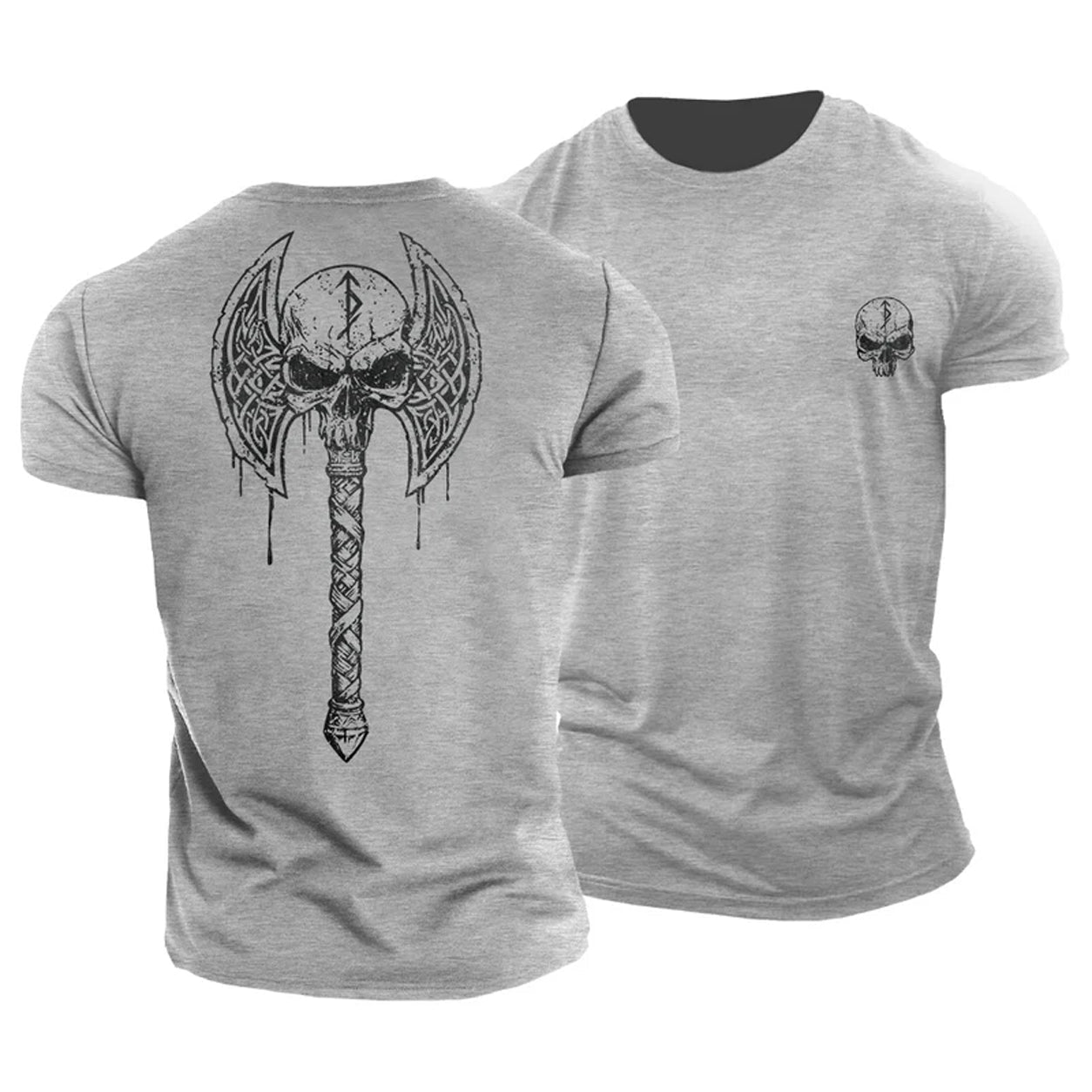 T-shirt Viking avec crâne et hache - Gymfit
