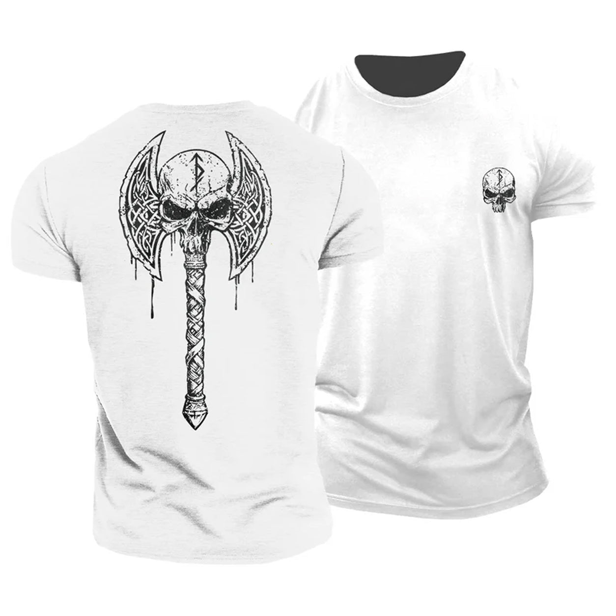 T-shirt Gymfit avec crâne viking et hache