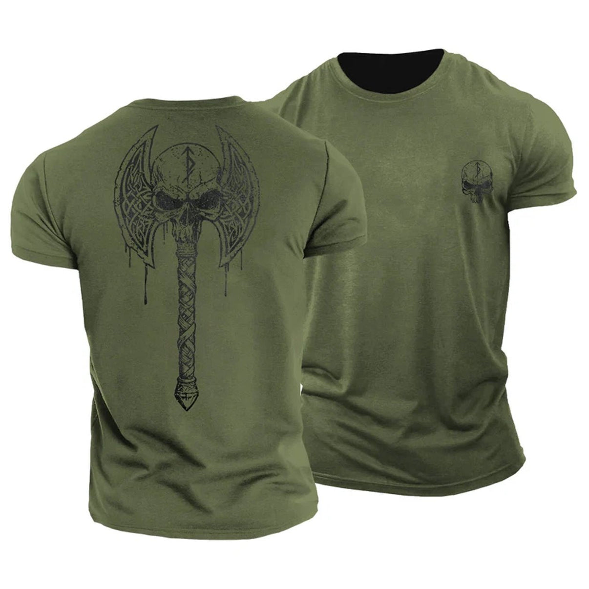 T-shirt Viking tête de mort et hache - Gymfit