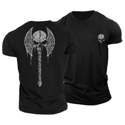 T-shirt Gymfit avec crâne de Viking et hache