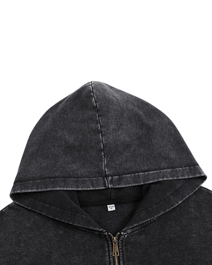 Sweat à capuche zippé délavé - Gymfit