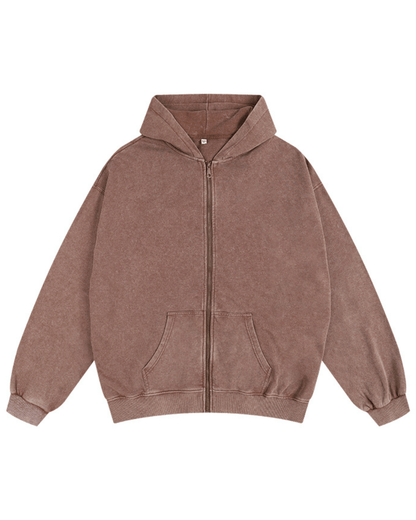 Sweat à capuche zippé délavé - Gymfit