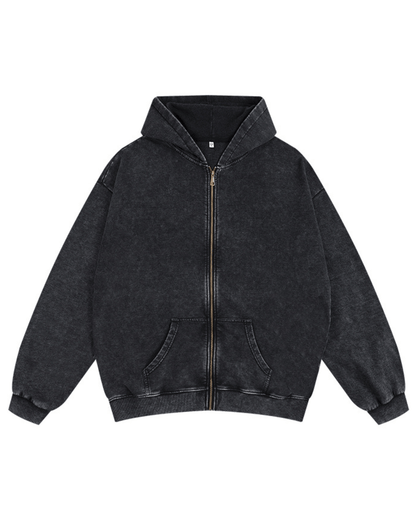 Sweat à capuche zippé délavé - Gymfit